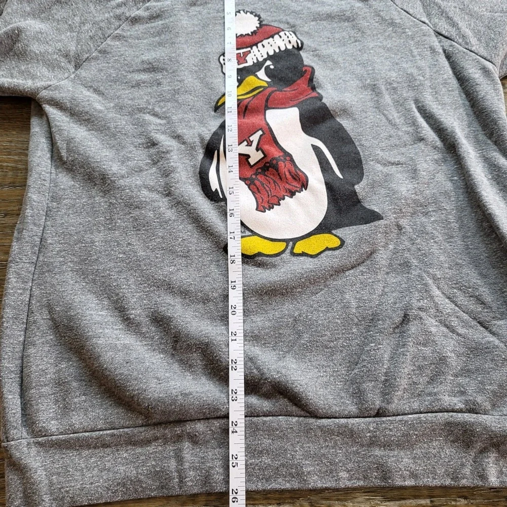 Youngstown Clothing Co Penguin Sweatshirt Mens Medium Gray YSU Mascot Tri-Blend
